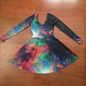 BlackMilk Clothing Rainbow Galaxy Skater Dress